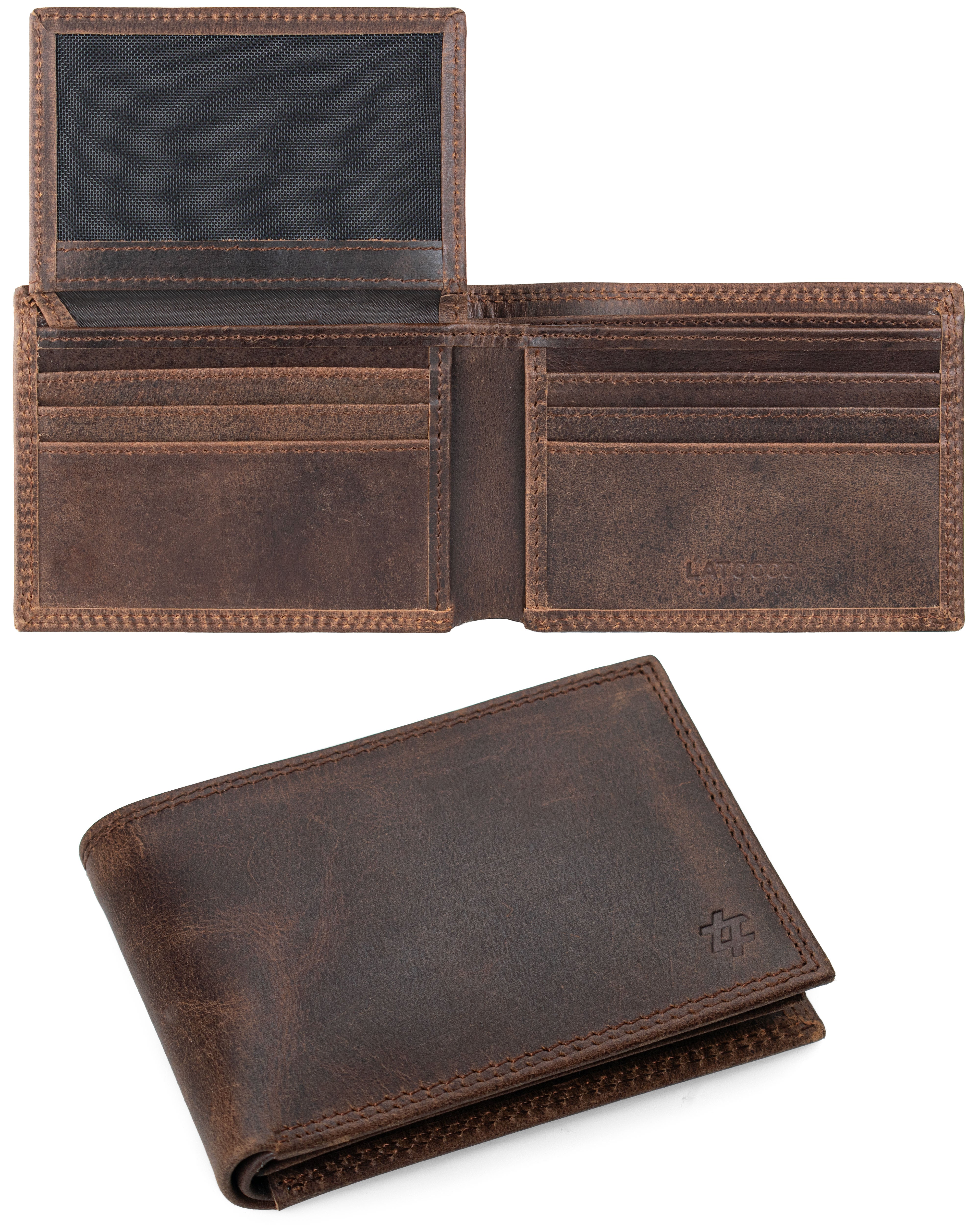 Latocco Cielo Series Dark Brown Leather Wallet with RFID Protection
