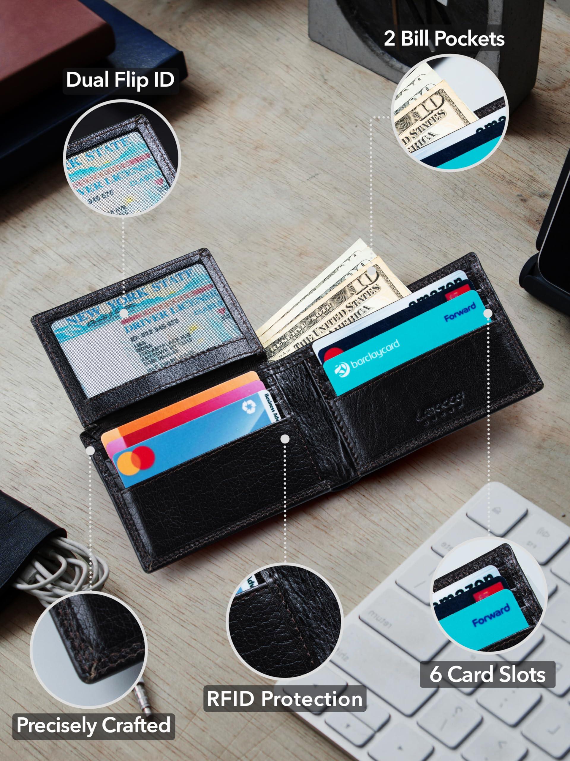 Latocco Inspire Series Coffee Leather Wallet with RFID Protection