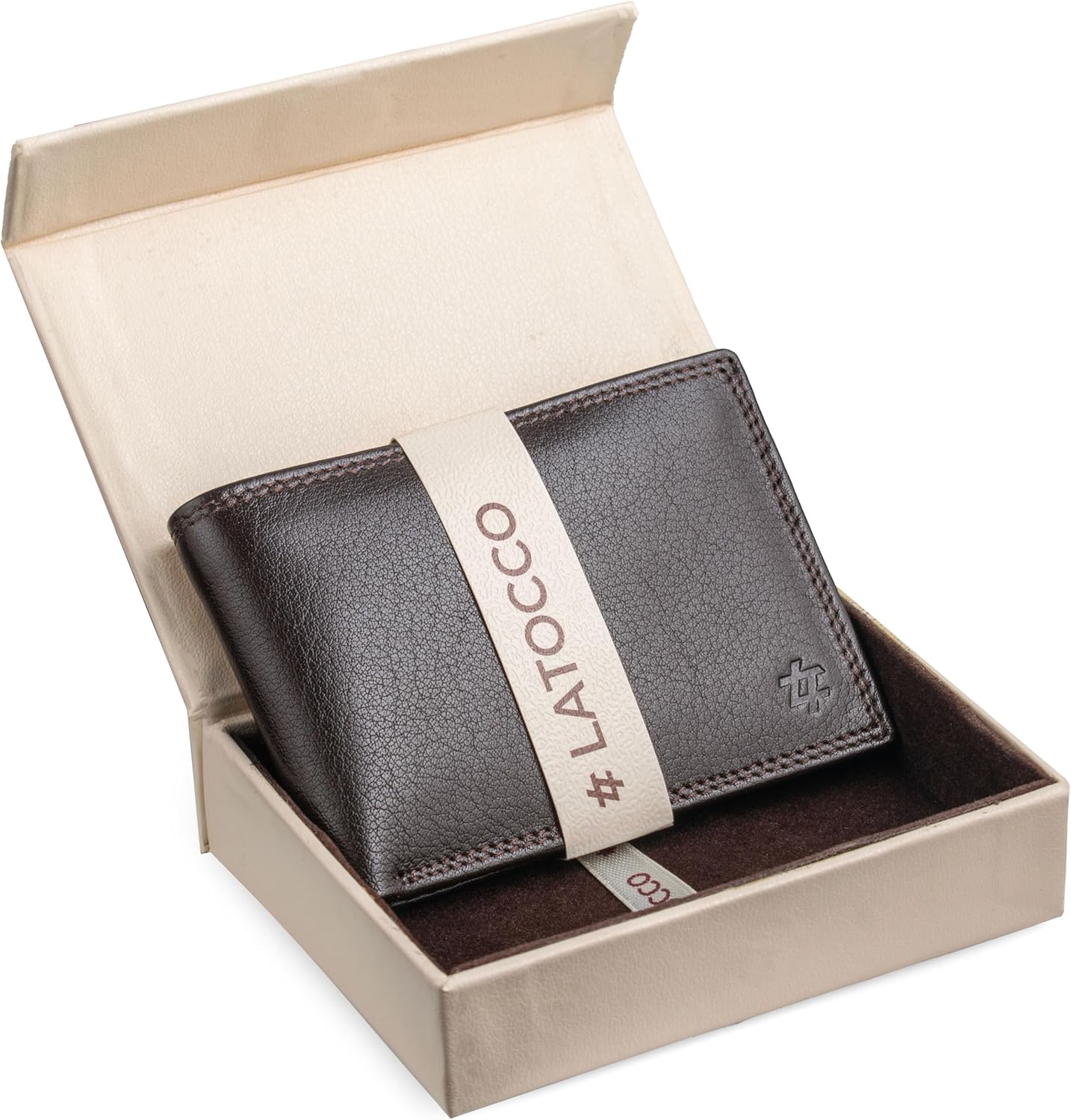 Latocco Aurum Series Charcoal Leather Wallet with RFID Protection